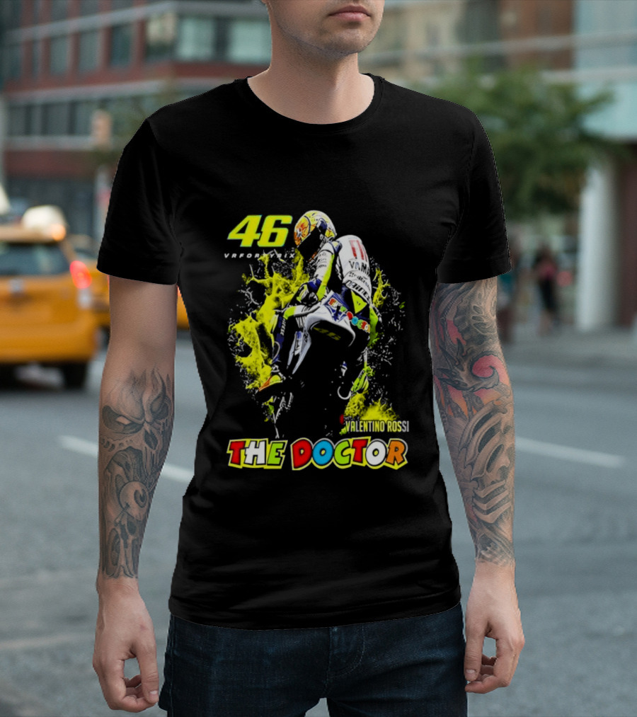 Valentino Rossi 46 VR46 The Doctor Motorcycle Racing T-Shirt