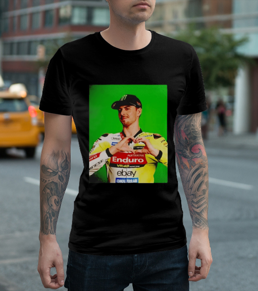 Valentino Rossi Motogp Legend Heart Sign VR46 Enduro Racing Yellow T-Shirt