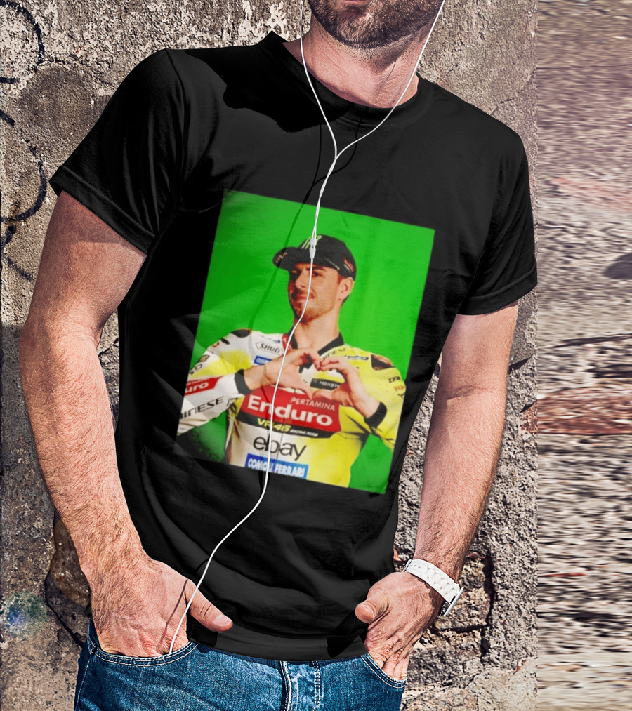 Valentino Rossi Motogp Legend Heart Sign VR46 Enduro Racing Yellow T-Shirt