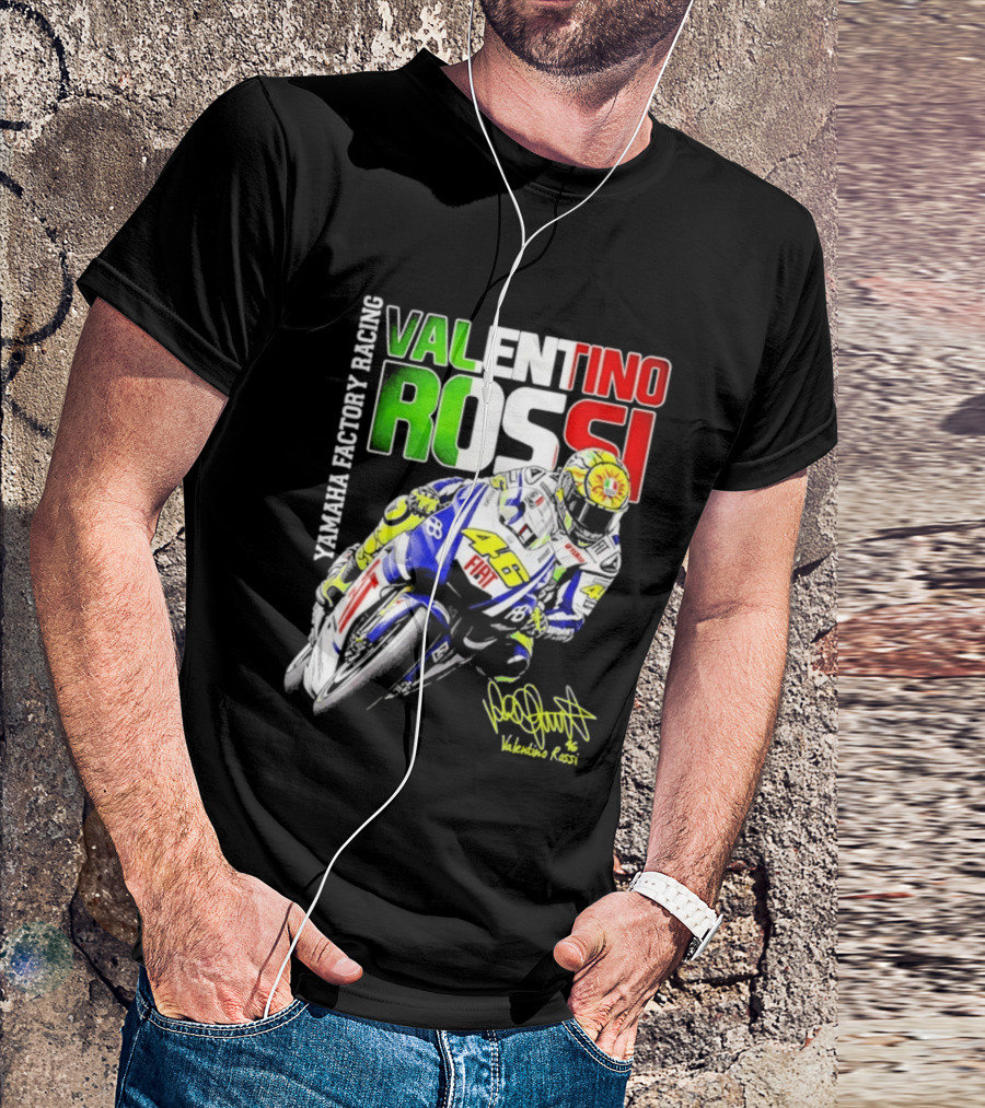 Valentino Rossi Yamaha Factory Racing Motogp Fiat Racing T-Shirt