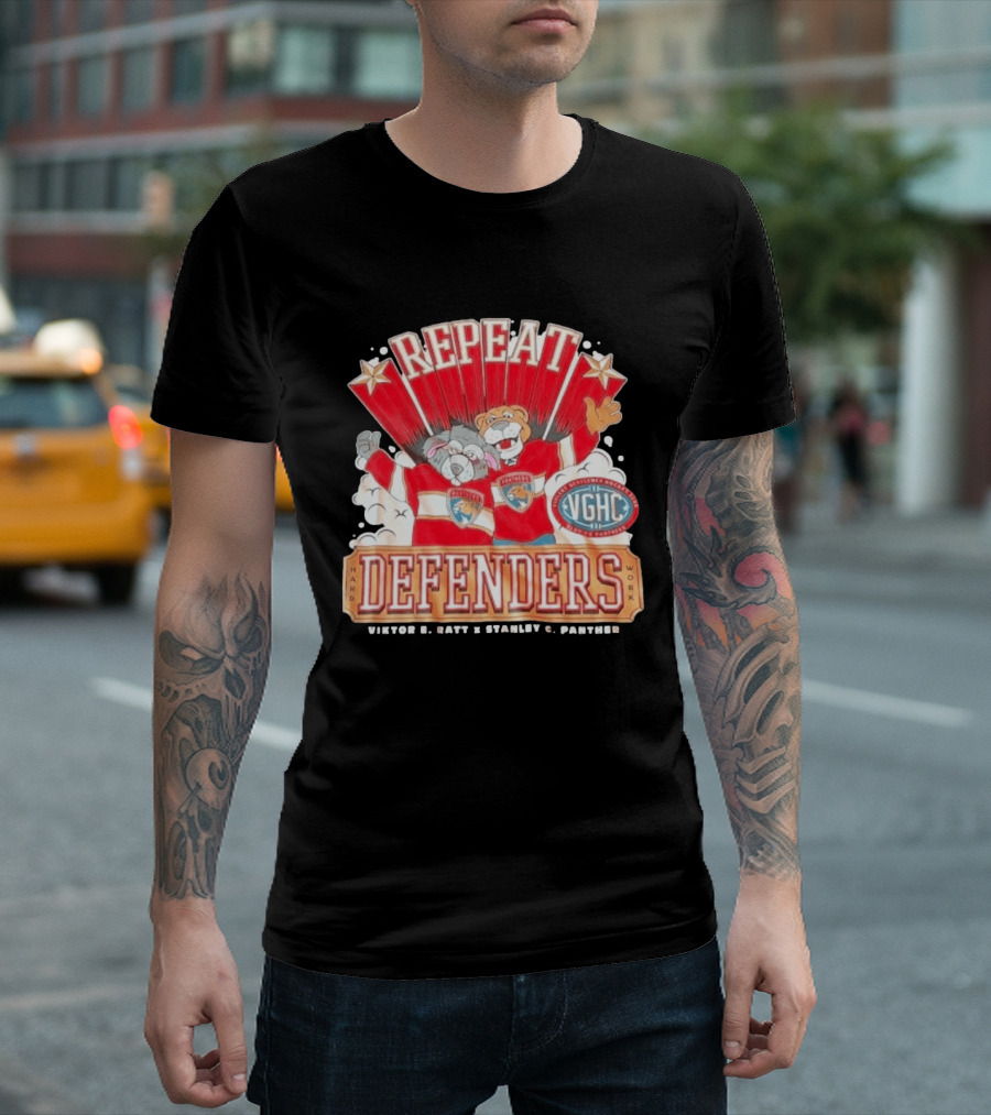 Repeat Defenders Hard Work Viktor E Ratt Stanley C Panther VGHC T-Shirt