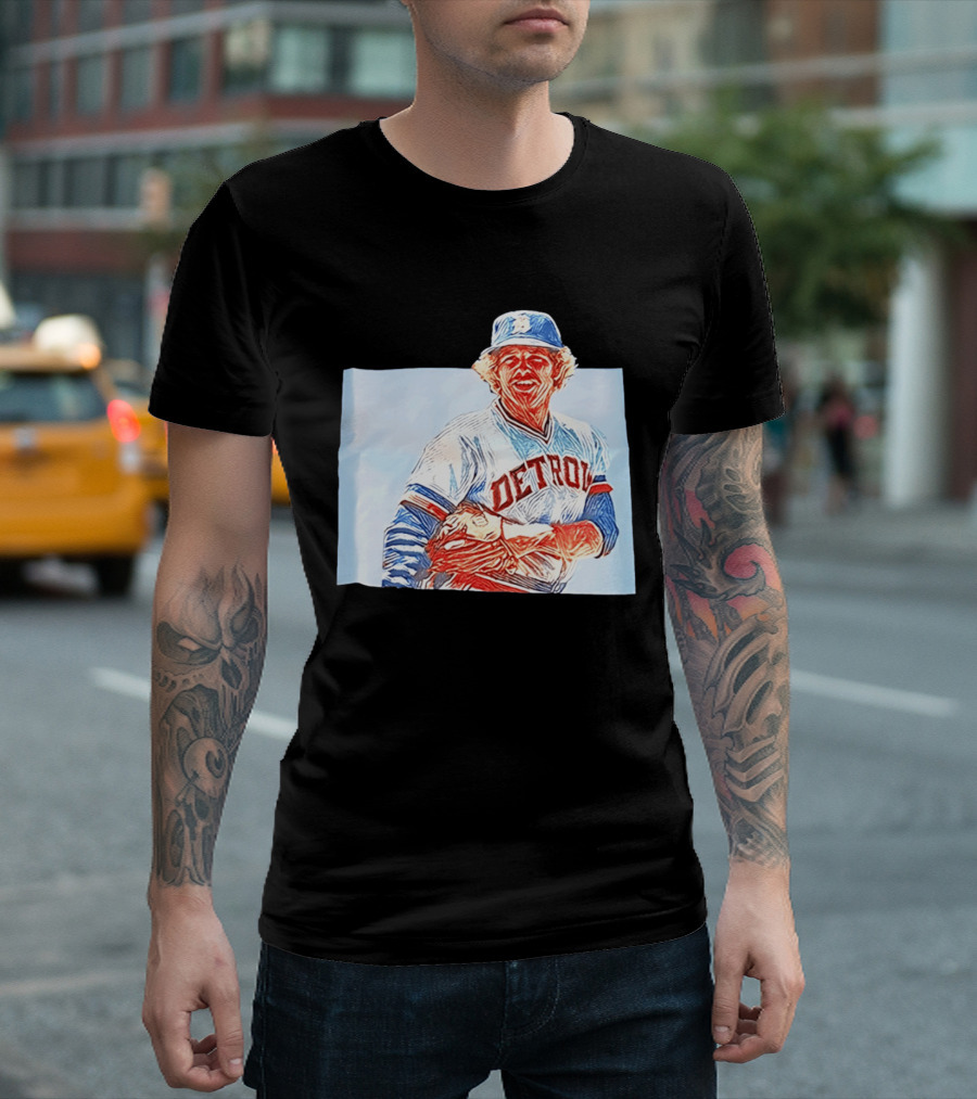 Detroit Tigers Mark Fidrych Vintage Baseball T-Shirt