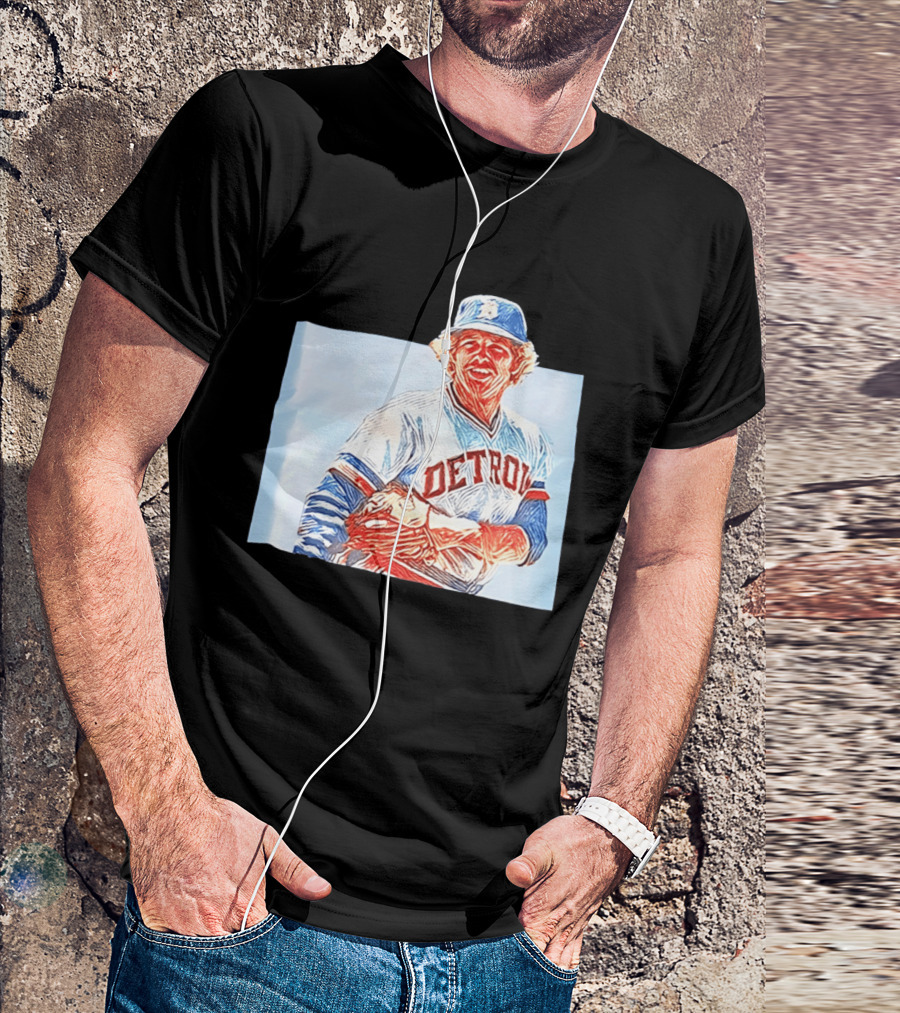 Detroit Tigers Mark Fidrych Vintage Baseball T-Shirt