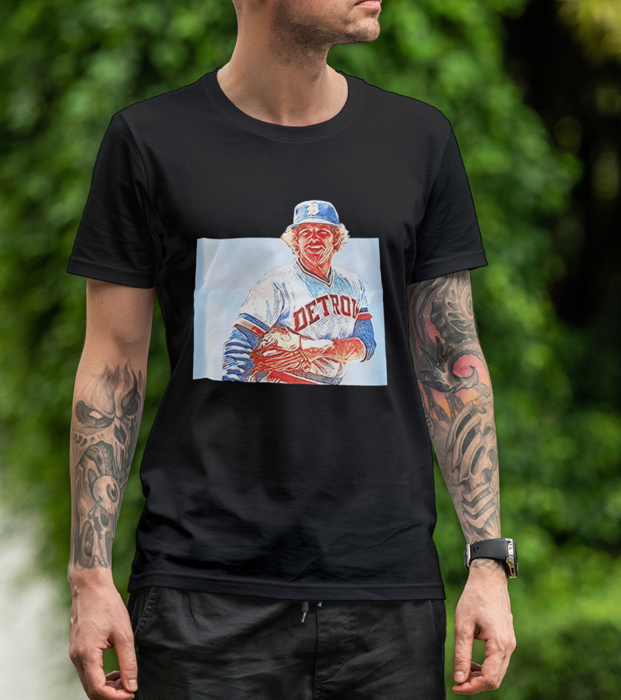 Detroit Tigers Mark Fidrych Vintage Baseball T-Shirt