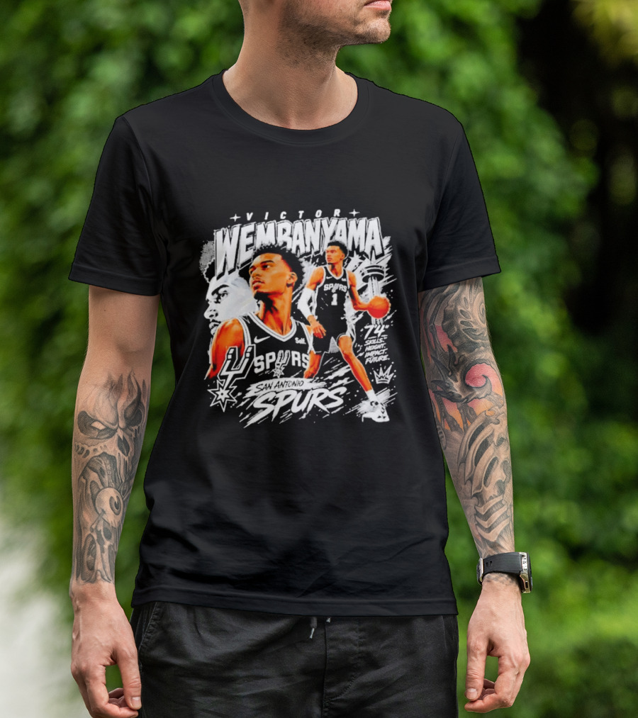 Victor Wembanyama Spurs Basketball Skills Impact 74 T-Shirt