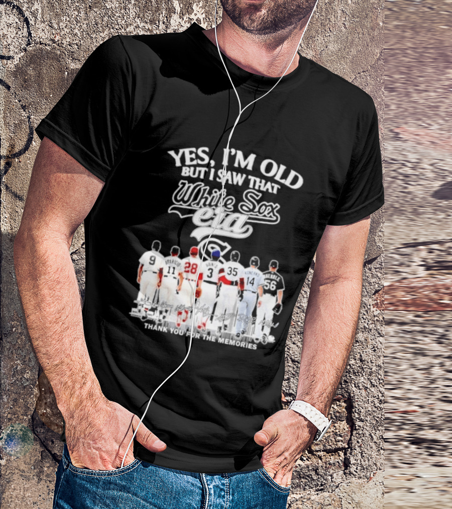 Yes I'm Old But I Saw That White Sox Era Players Skyline T-Shirt
