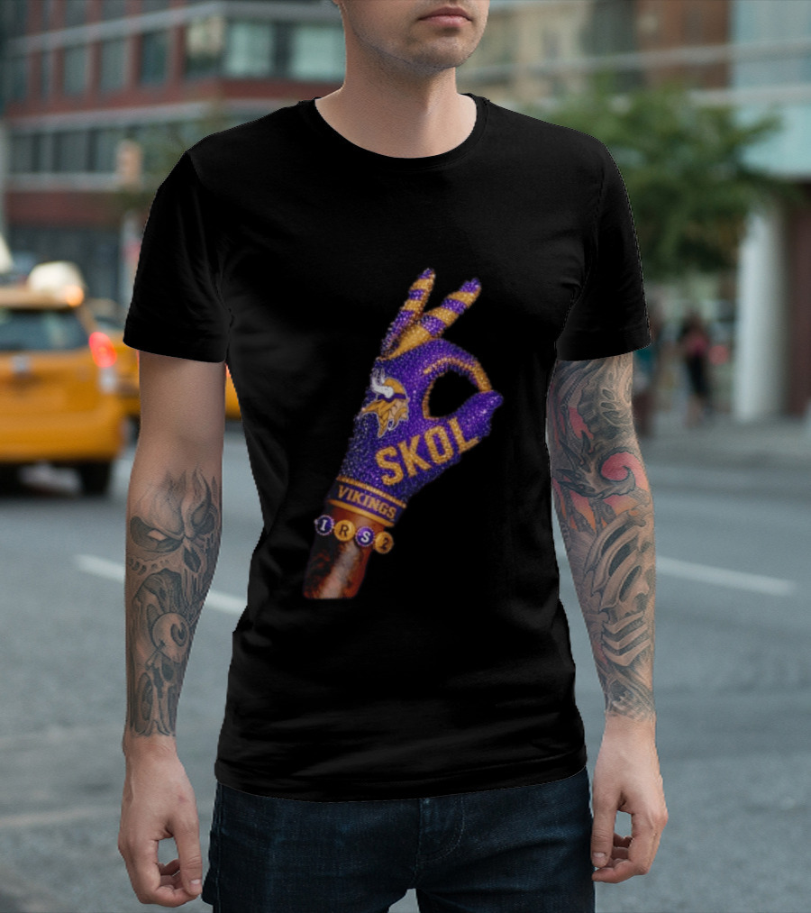 Minnesota Vikings Skol Isaiah Rodgers Iceman Glove T-Shirt
