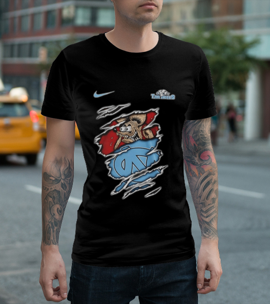 Nike North Carolina Tar Heels NCAA Rat Fink Built To Not To Bow Blue White T-Shirt