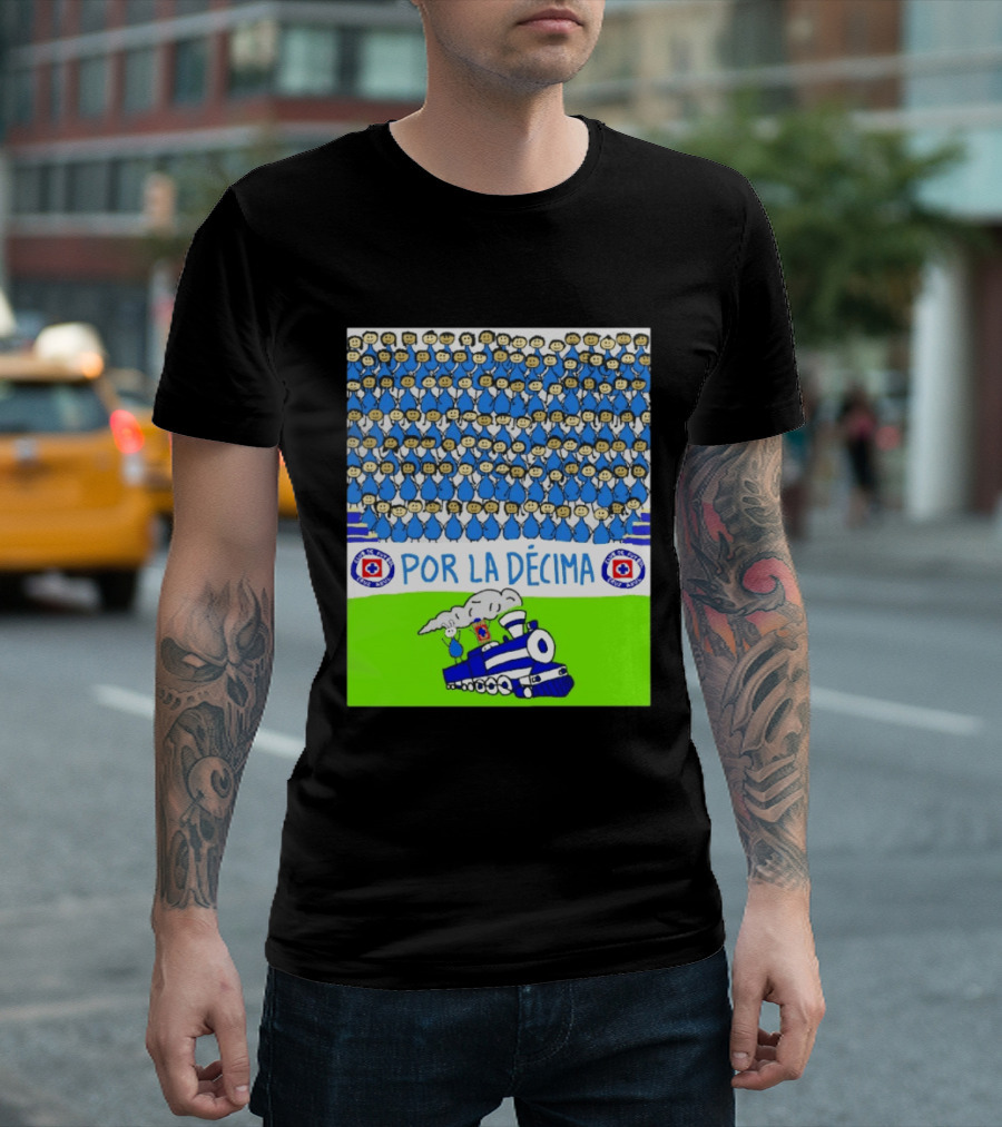 Crowd Celebrating Por La Décima With Train And Cruz Azul T-Shirt