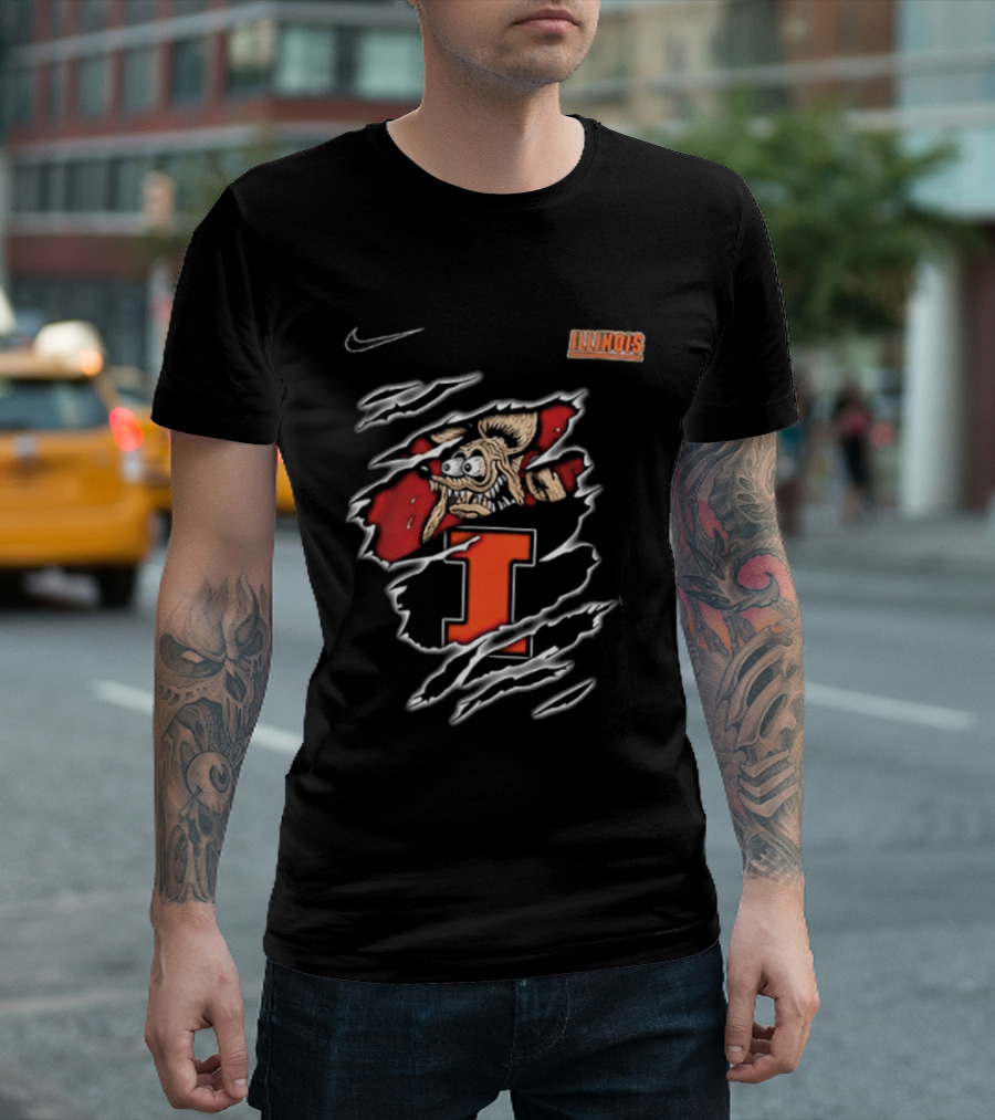 Nike Illinois Fighting Illini Rat Fink Built Not To Bow NCAA T-Shirt