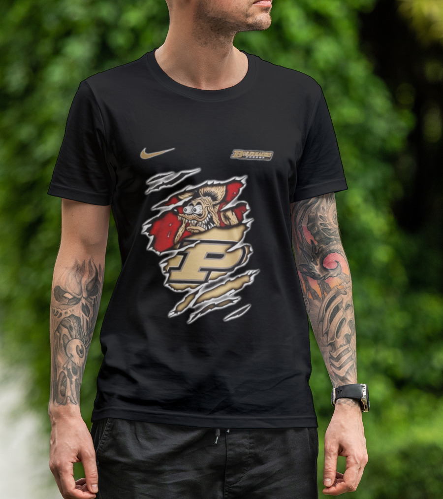 Nike Purdue Boilermakers Rat Fink Graphic NCAA Built To Not Bow T-Shirt