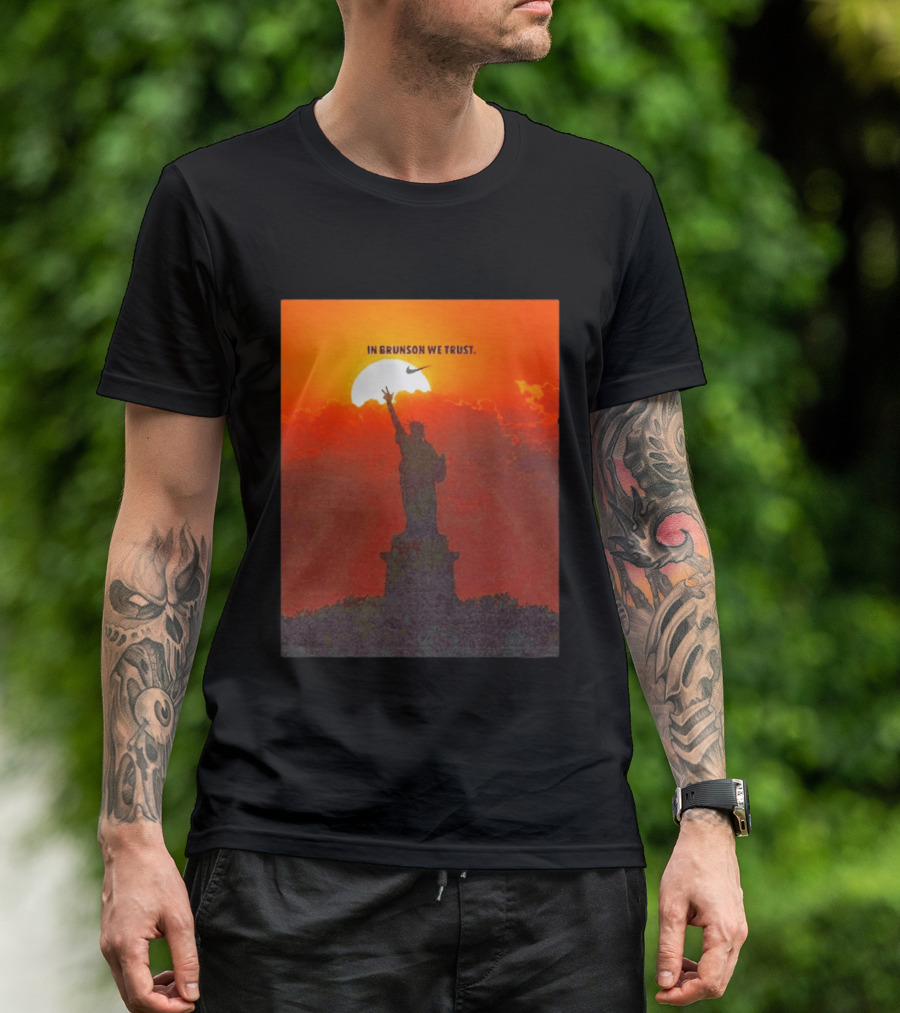 In Brunson We Trust New York Knicks Nike Liberty Sunset T-Shirt
