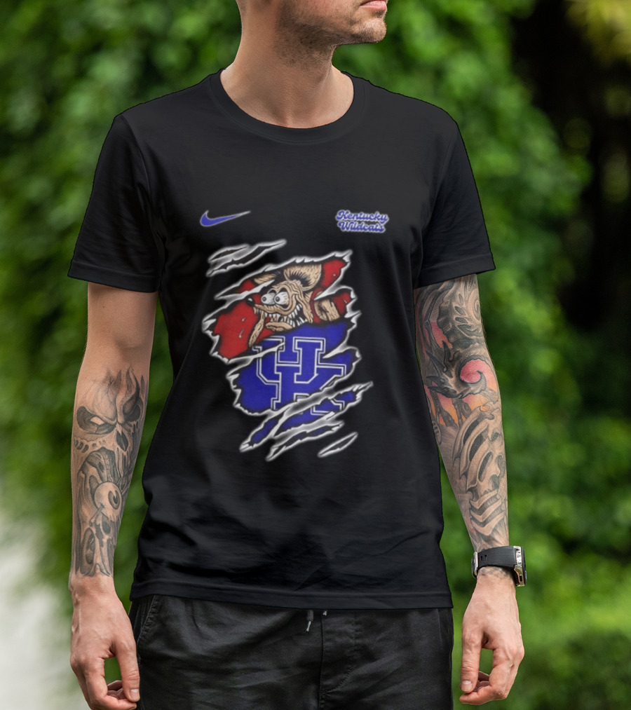 Kentucky Wildcats NCAA Nike Rat Fink Built Not To Bow Double Sided T-Shirt