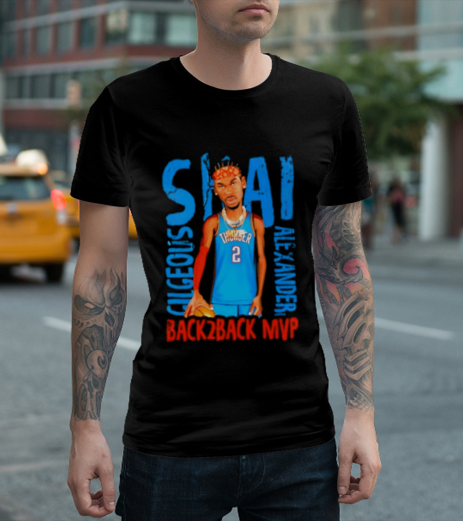 Shai Gilgeous Alexander Back 2 Back MVP Oklahoma City T-Shirt