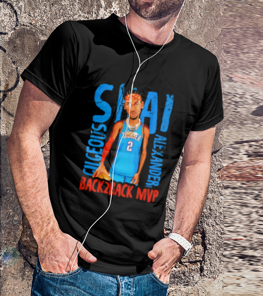 Shai Gilgeous Alexander Back 2 Back MVP Oklahoma City T-Shirt