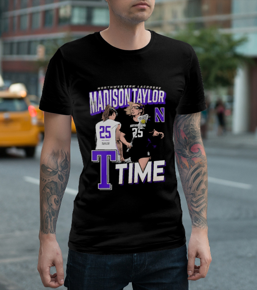 Northwestern Lacrosse Madison Taylor 25 Time T-Shirt