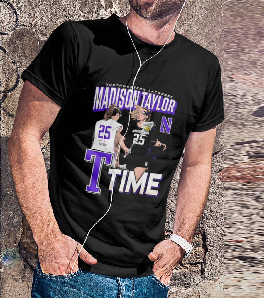 Northwestern Lacrosse Madison Taylor 25 Time T-Shirt