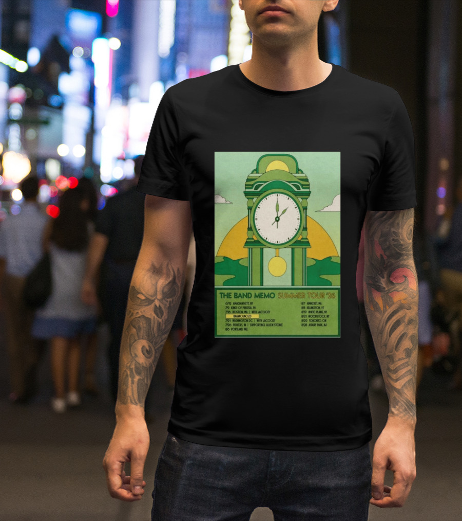 The Band Memo Summer Tour 2026 Amagansett King Of Prussia Boston Washington Missoula Portland Amherst Killington Woodstock Toronto Asbury Park T-Shirt