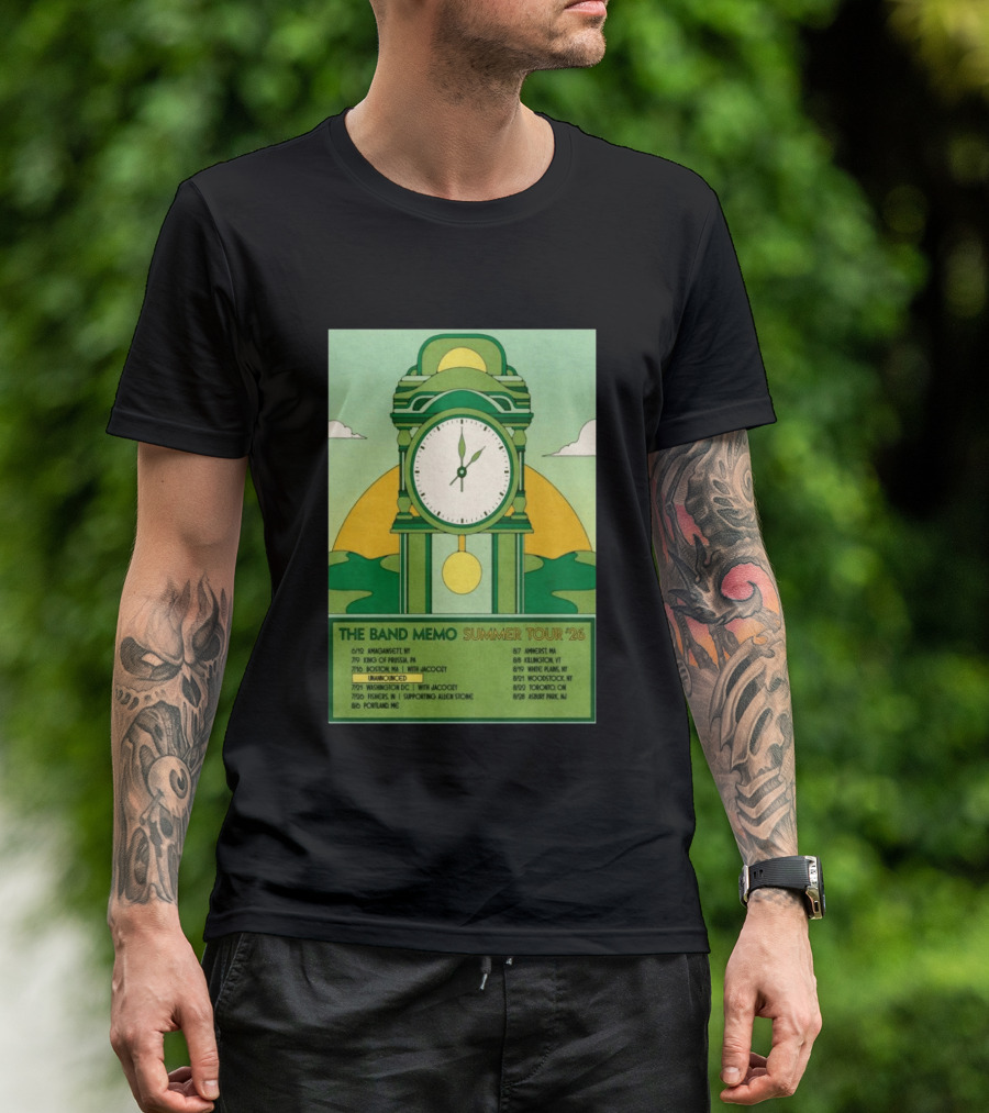 The Band Memo Summer Tour 2026 Amagansett King Of Prussia Boston Washington Missoula Portland Amherst Killington Woodstock Toronto Asbury Park T-Shirt