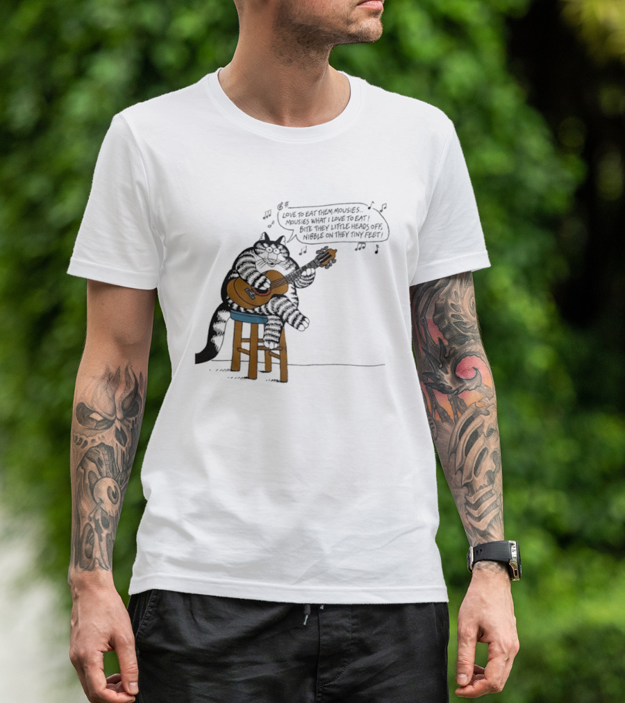 Cat Cartoon Love To Eat Them Mousies Bite Their Little Heads Off Melody T-Shirt