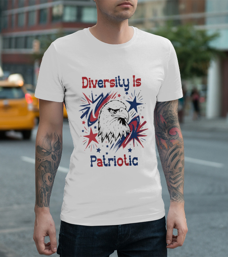 Diversity Is Patriotic Eagle Stars Fourth Of July T-Shirt