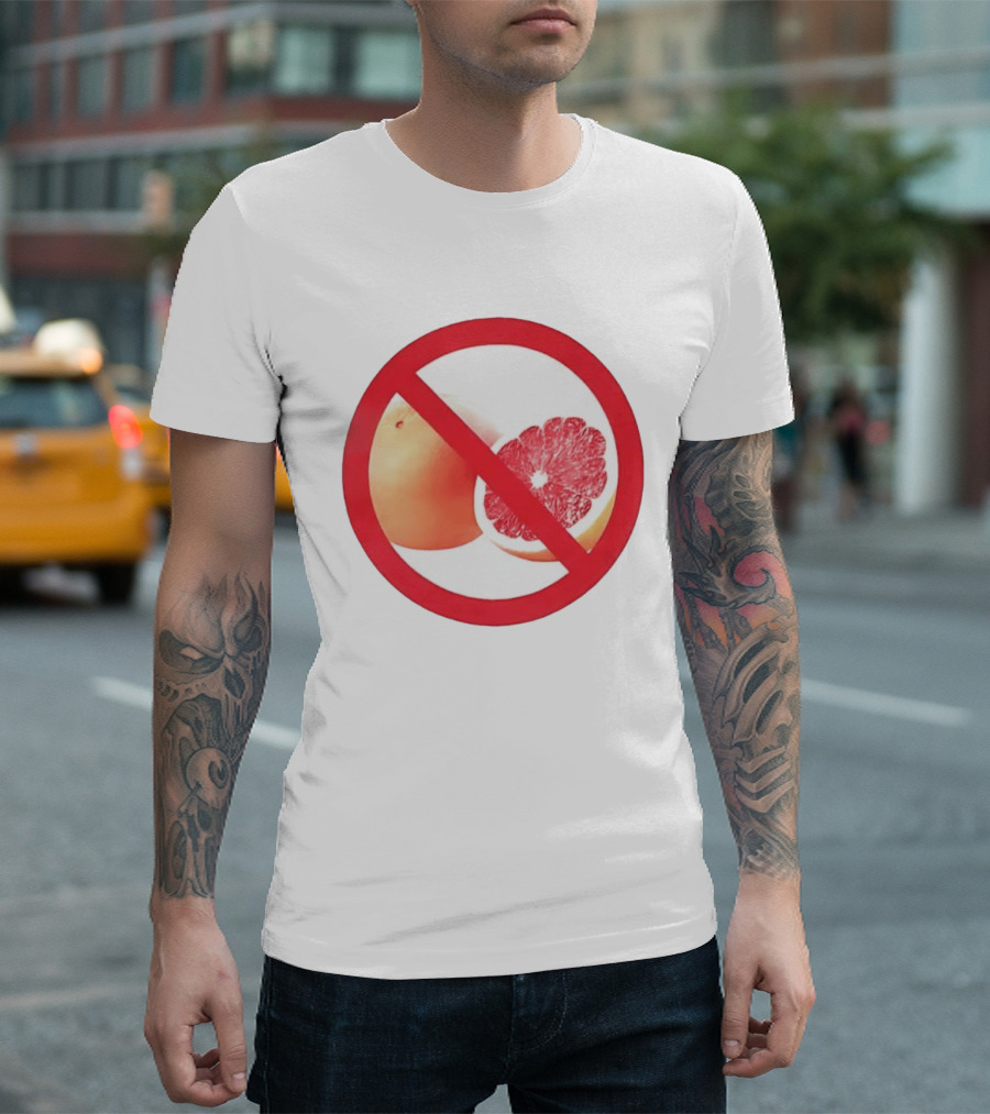 Grapefruit Prohibition Medical Alert Symbol Drug Interaction Caution T-Shirt
