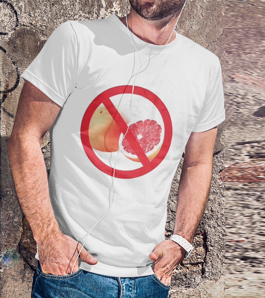 Grapefruit Prohibition Medical Alert Symbol Drug Interaction Caution T-Shirt