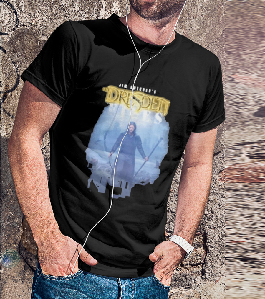 Jim Butcher's Dresden Files Man Holding Staff T-Shirt
