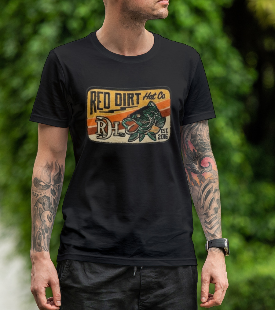 Red Dirt Hat Co Fish Patch RDH Est 2016 T-Shirt