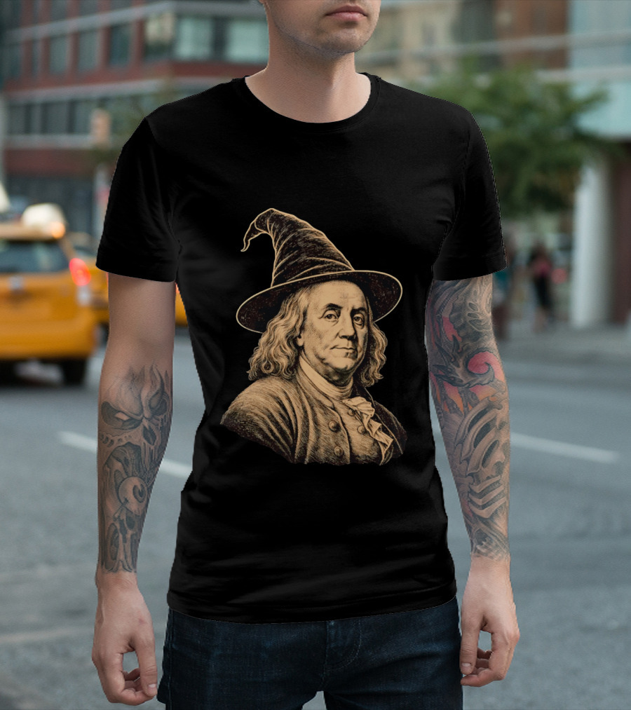 Wizard Benjamin Franklin Witch Hat T-Shirt