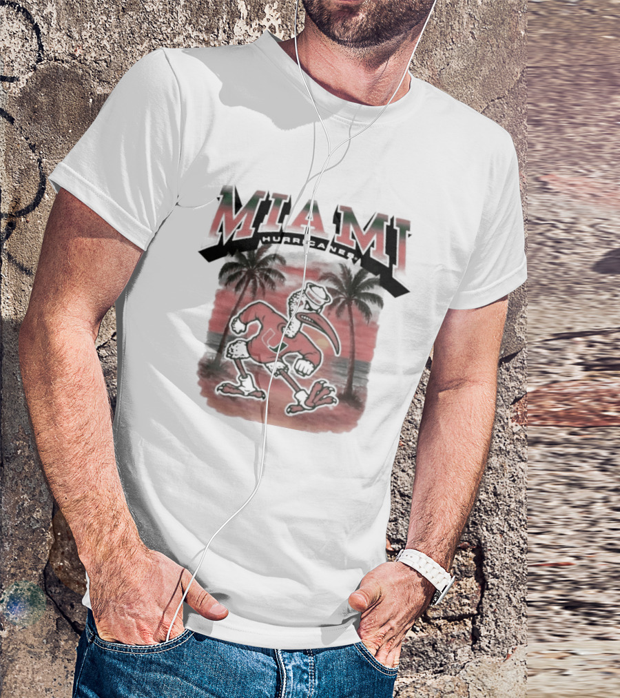 Miami Hurricanes NCAA Sebastian Fire Alarm Sunset Palms T-Shirt