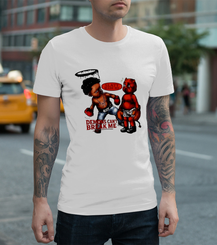 Demons Can't Break Me Slatt Made Me Boxing Halo Devil T-Shirt