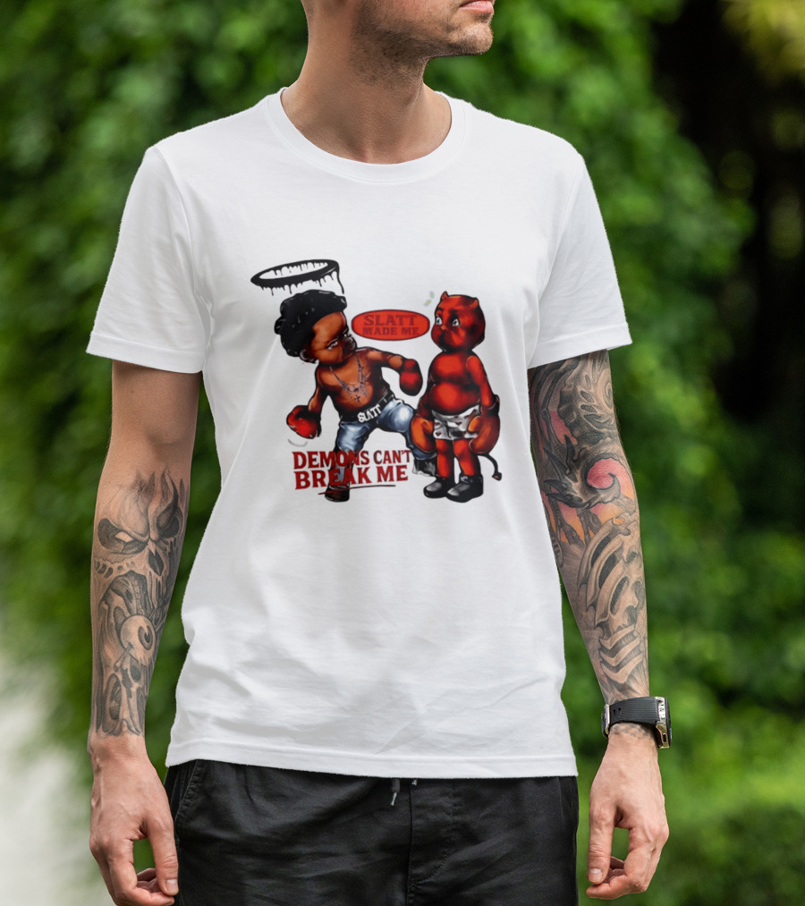 Demons Can't Break Me Slatt Made Me Boxing Halo Devil T-Shirt