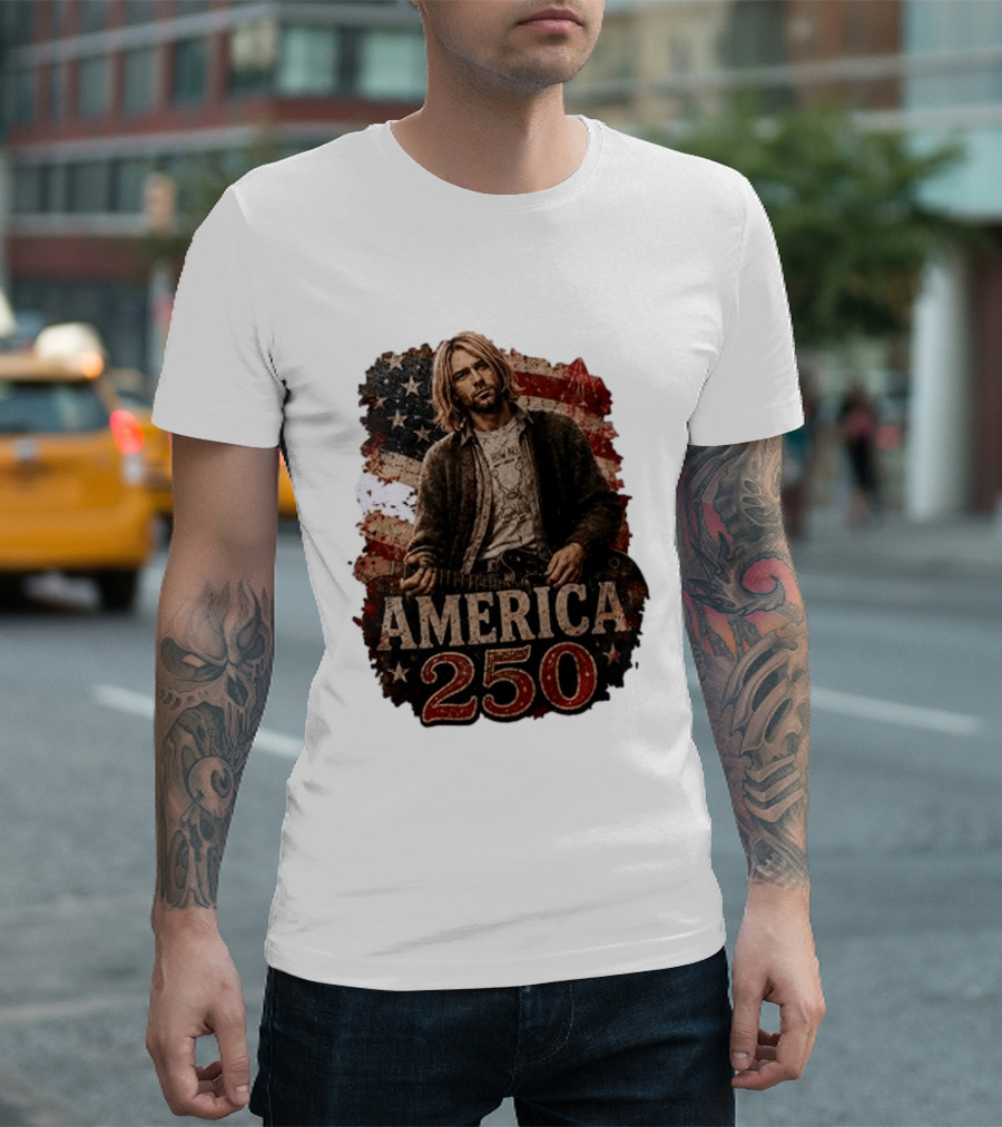 America 250 Years Of Freedom I Love America Kurt Cobain T-Shirt