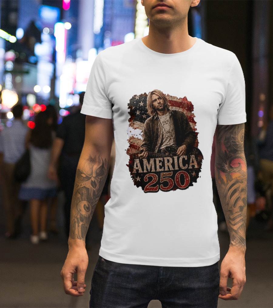 America 250 Years Of Freedom I Love America Kurt Cobain T-Shirt