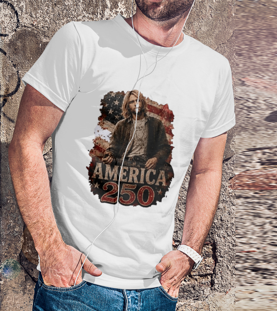 America 250 Years Of Freedom I Love America Kurt Cobain T-Shirt