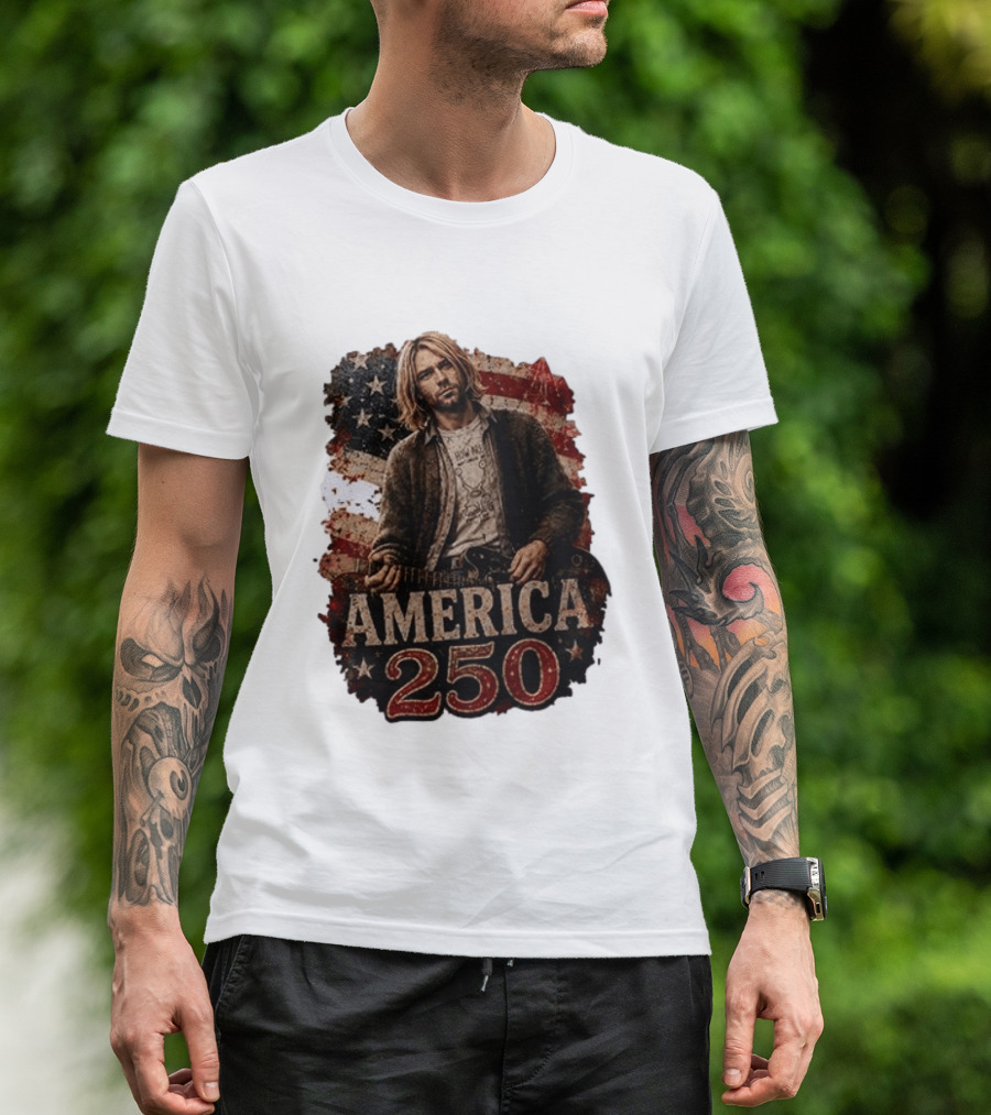 America 250 Years Of Freedom I Love America Kurt Cobain T-Shirt