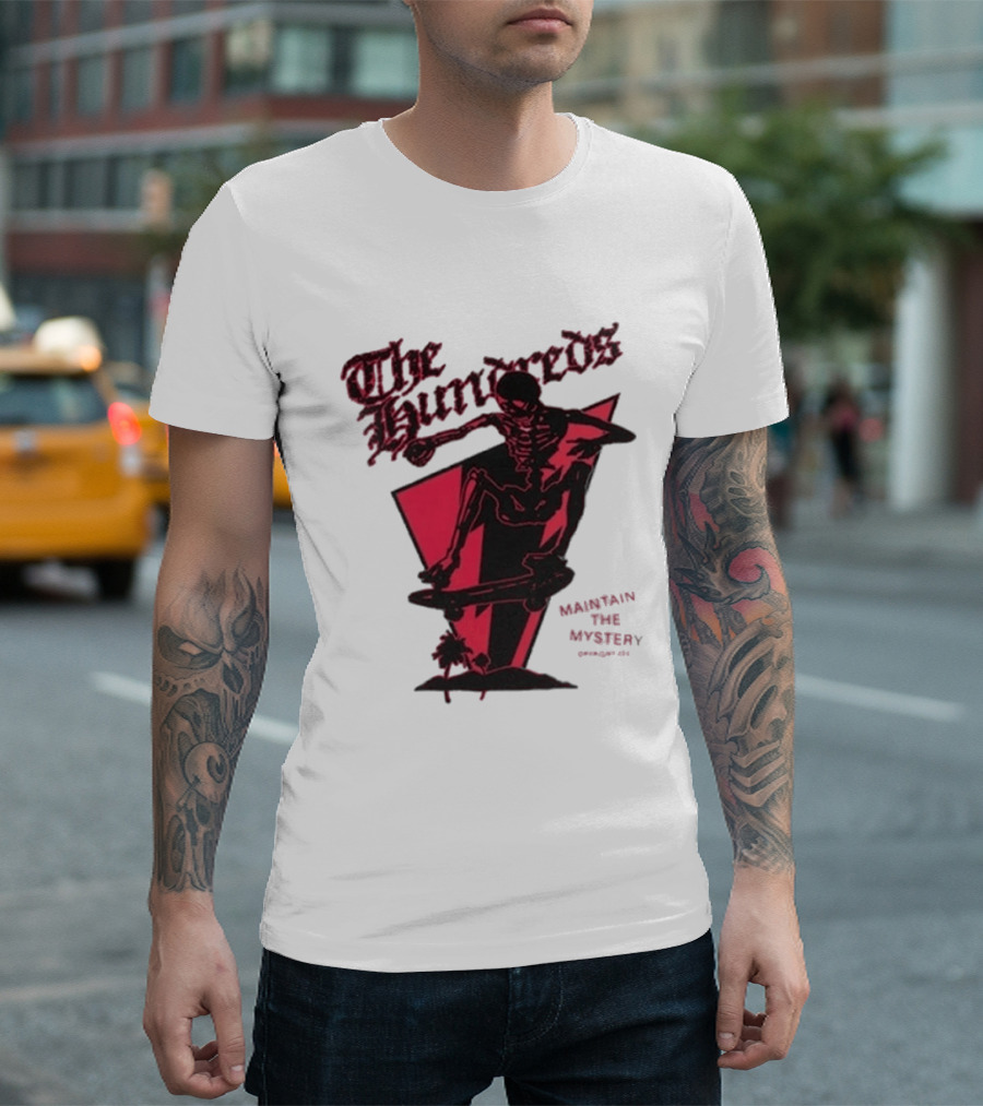 The Hundreds Skeleton Skateboarding Maintain The Mystery T-Shirt