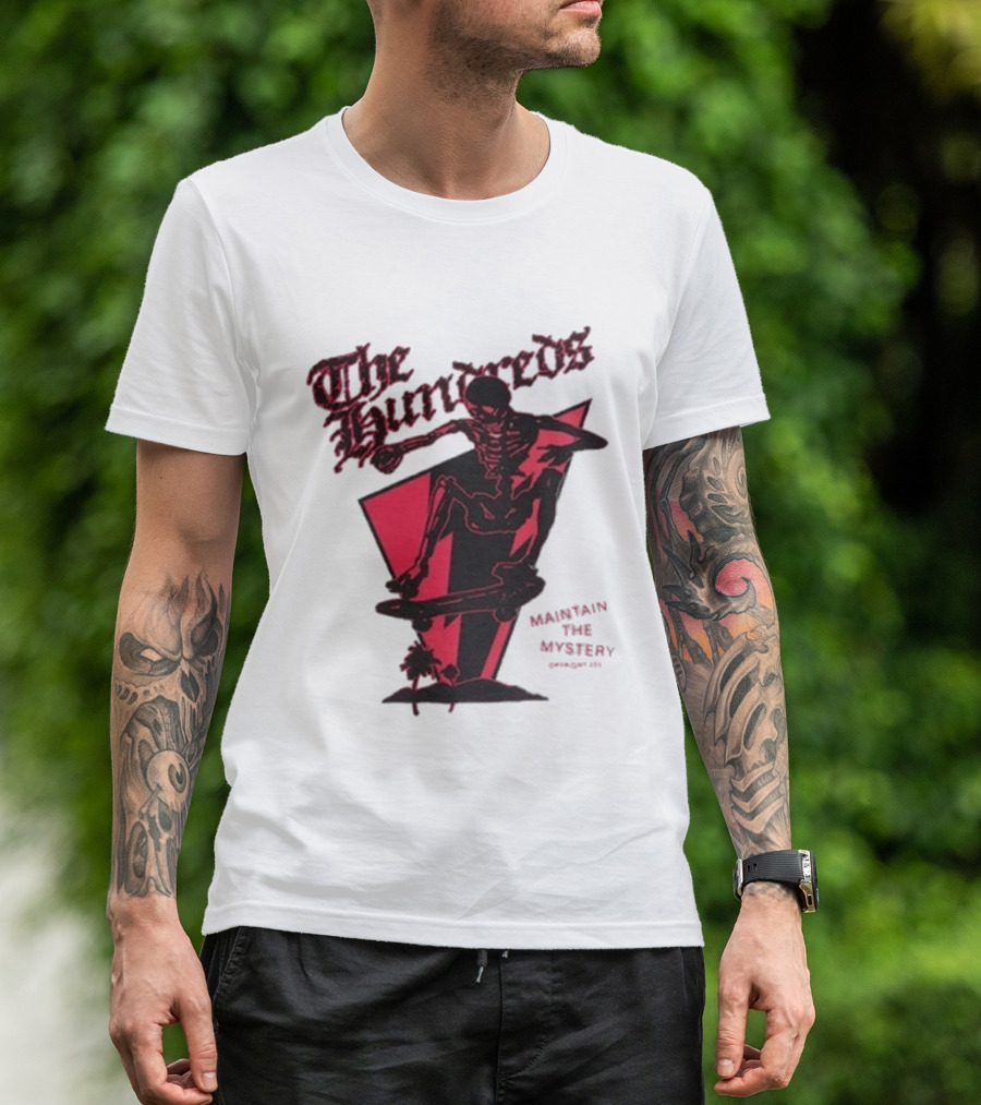 The Hundreds Skeleton Skateboarding Maintain The Mystery T-Shirt