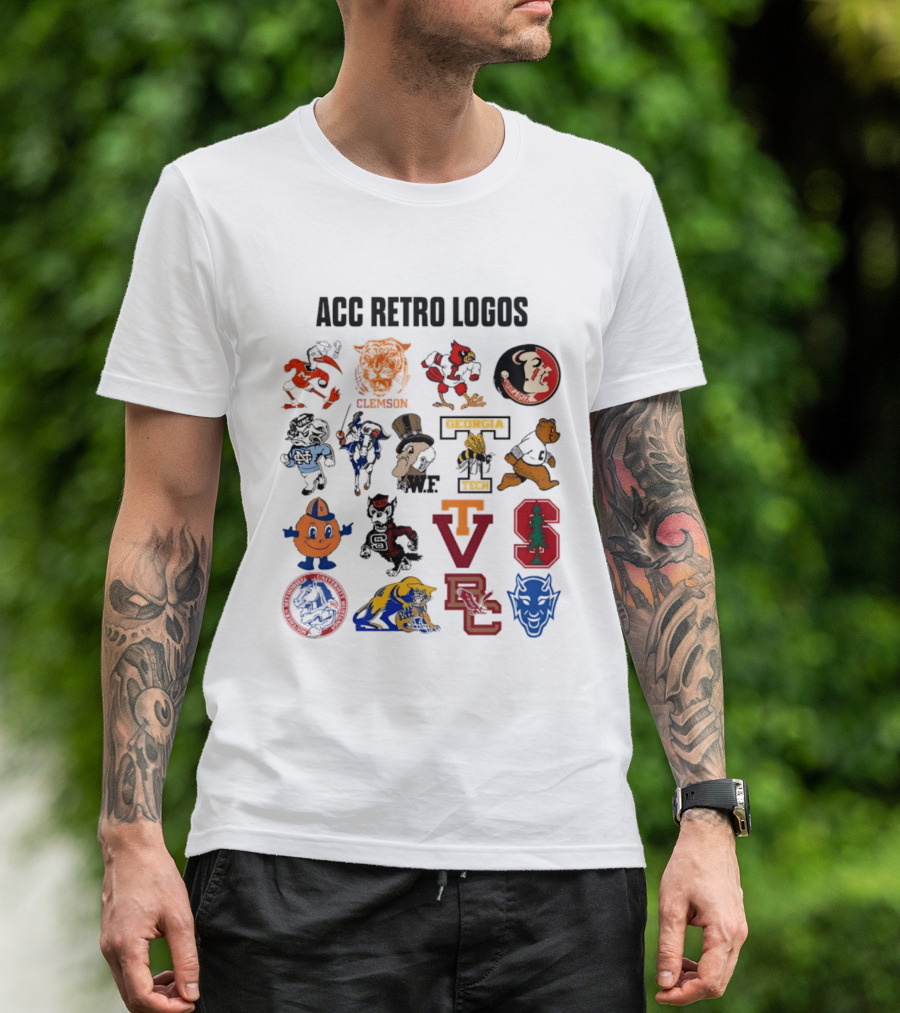 ACC Retro Logos Clemson WF VT VC T-Shirt