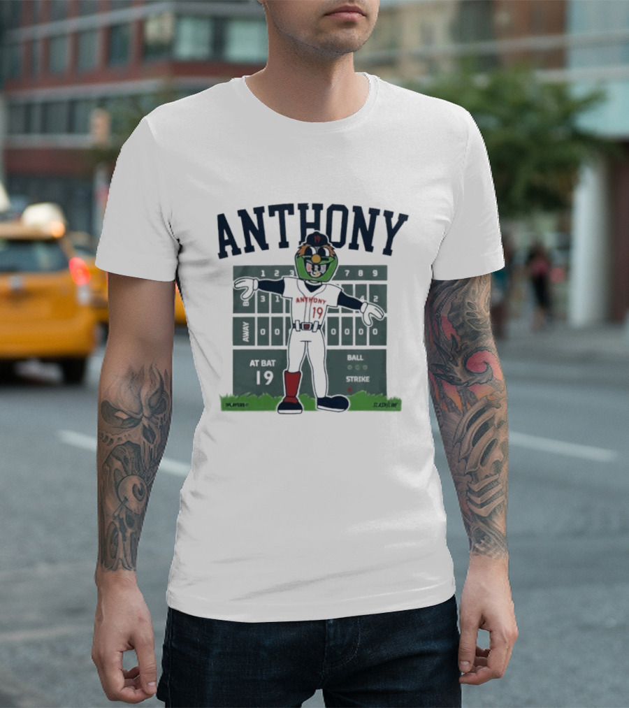 Anthony Cartoon Scoreboard Players Boston Baseball 19 T-Shirt