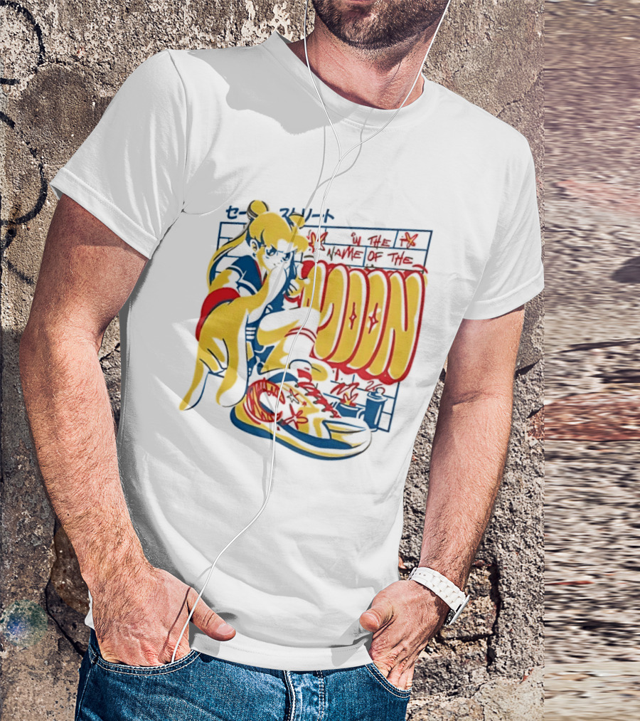 Sailor Moon Urban Scout In The Name Of The Moon Graffiti Style Sneakers T-Shirt