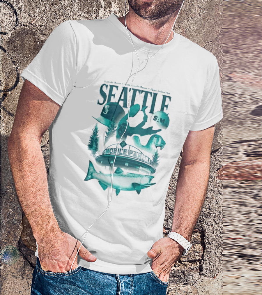 Seattle Mariners SAM Museum Olympic Sculpture Park Salmon T-Shirt
