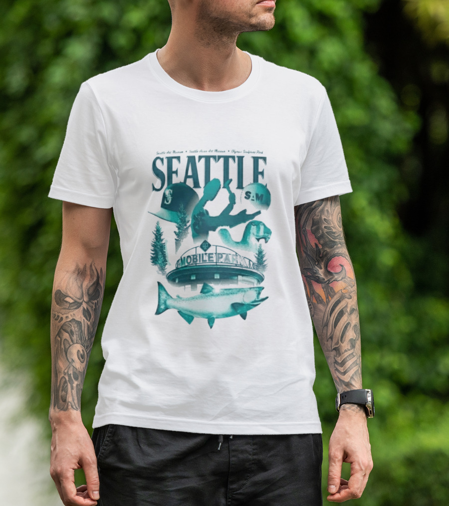 Seattle Mariners SAM Museum Olympic Sculpture Park Salmon T-Shirt