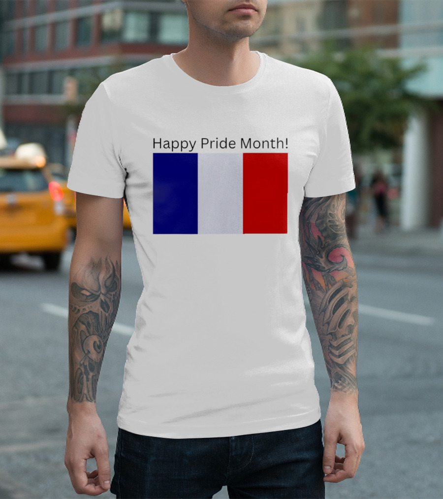 Happy Pride Month France Flag Celebration T-Shirt
