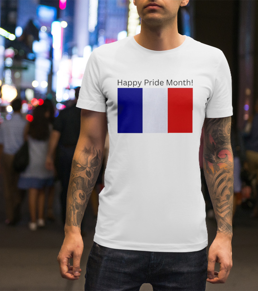Happy Pride Month France Flag Celebration T-Shirt