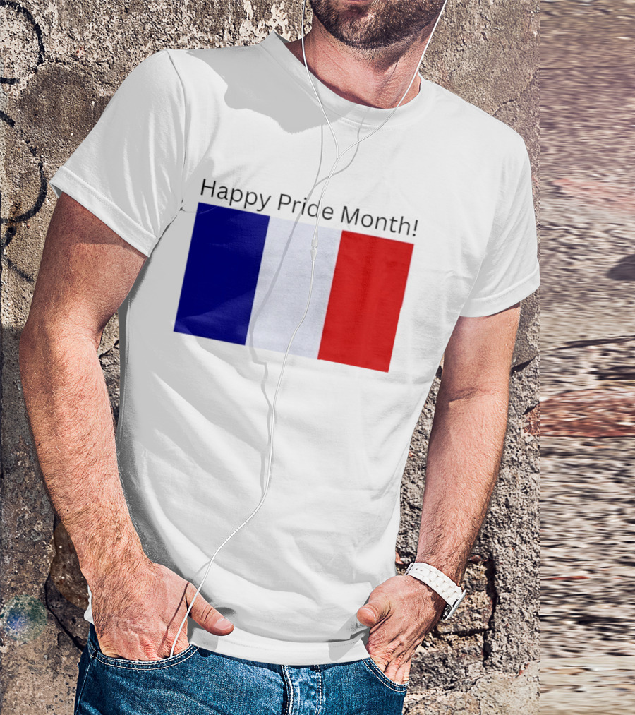 Happy Pride Month France Flag Celebration T-Shirt