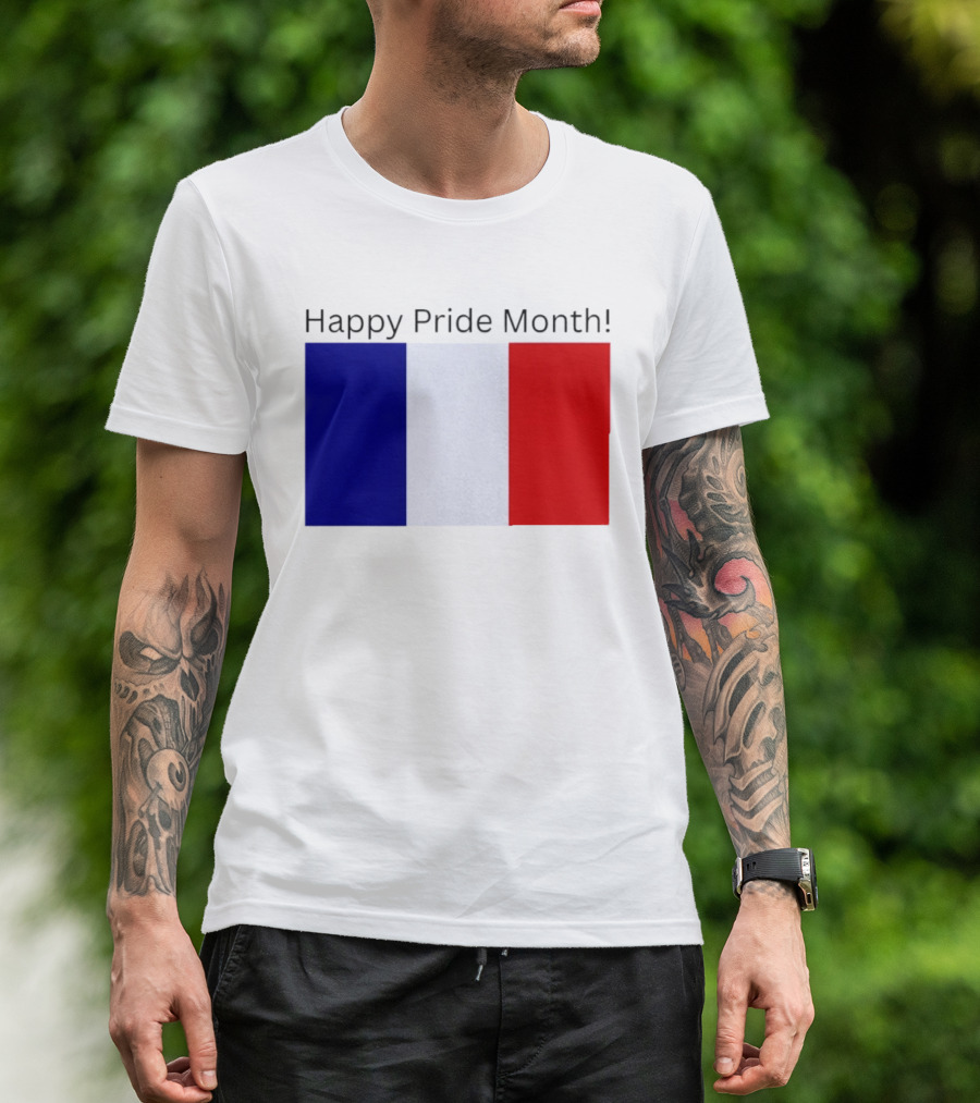 Happy Pride Month France Flag Celebration T-Shirt