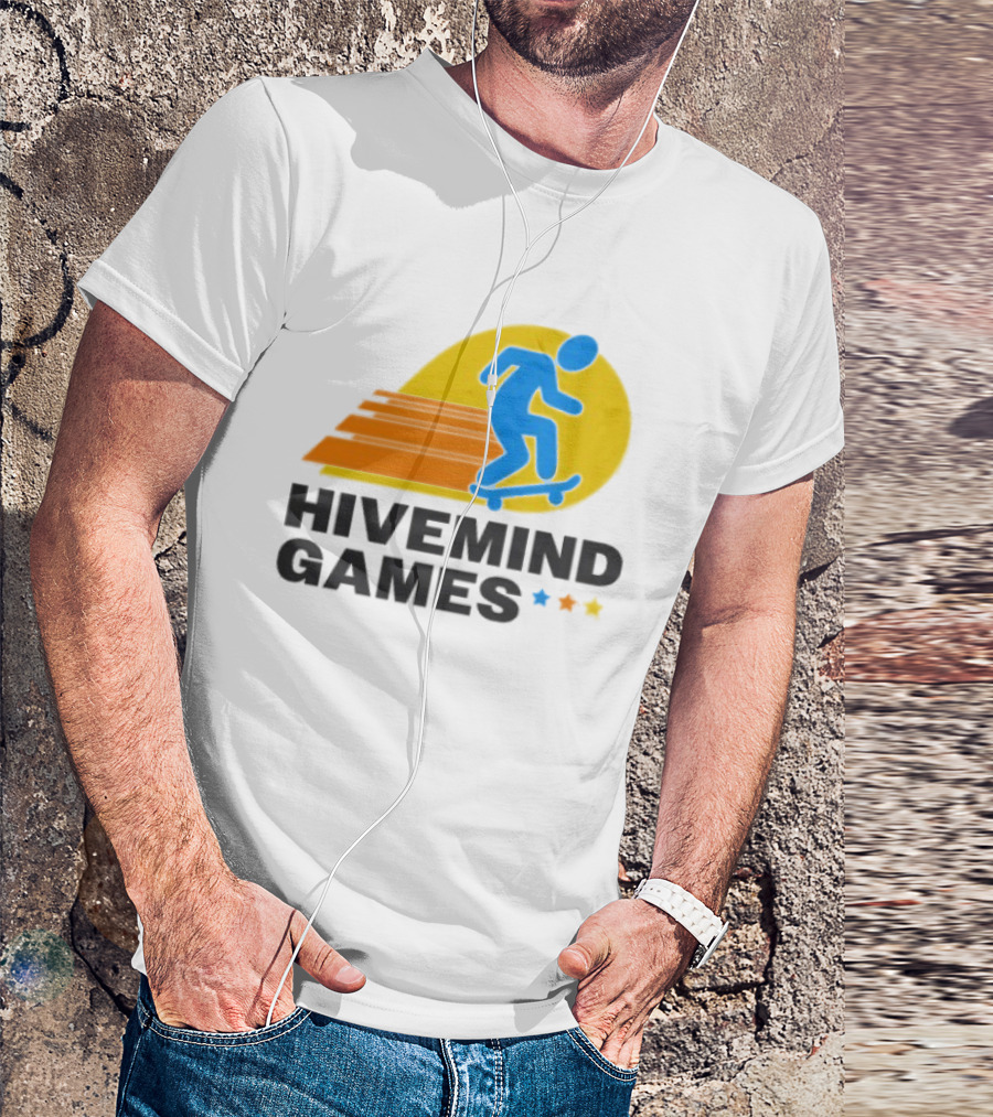 Hivemind Games Skateboarding Dynamic Motion With Shooting Stars T-Shirt