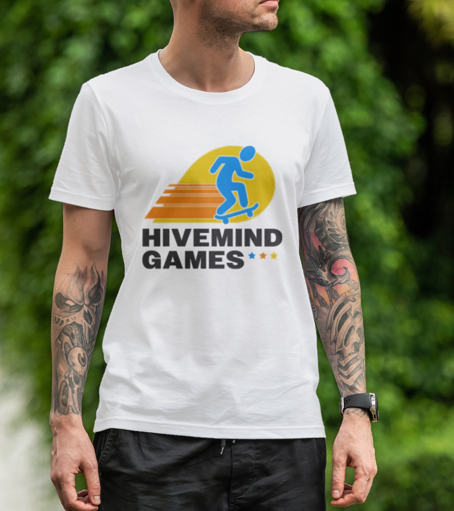 Hivemind Games Skateboarding Dynamic Motion With Shooting Stars T-Shirt